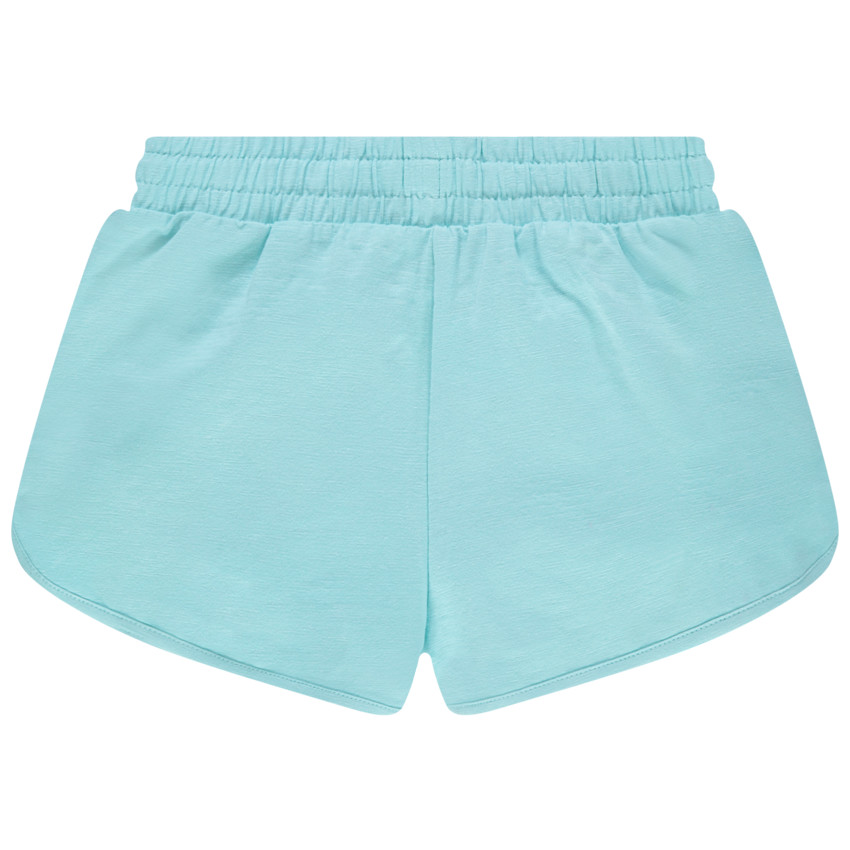 Effen jersey short met zilveren folieprint 