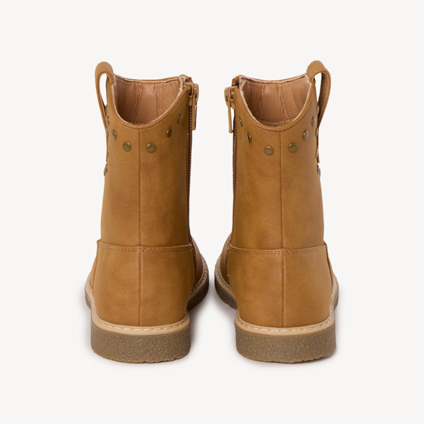 Cowboylaarsjes met rits in bruin voor meisjes 