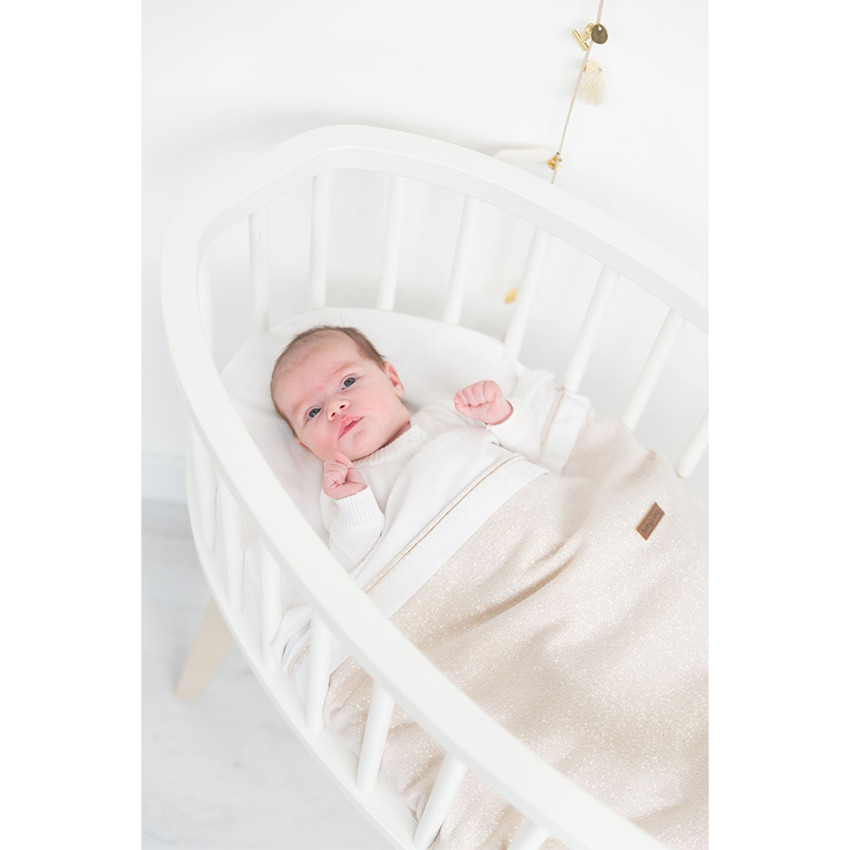 Couverture berceau Teddy Sparkle Ivoire Doré 70x95cm 2,5 TOG 