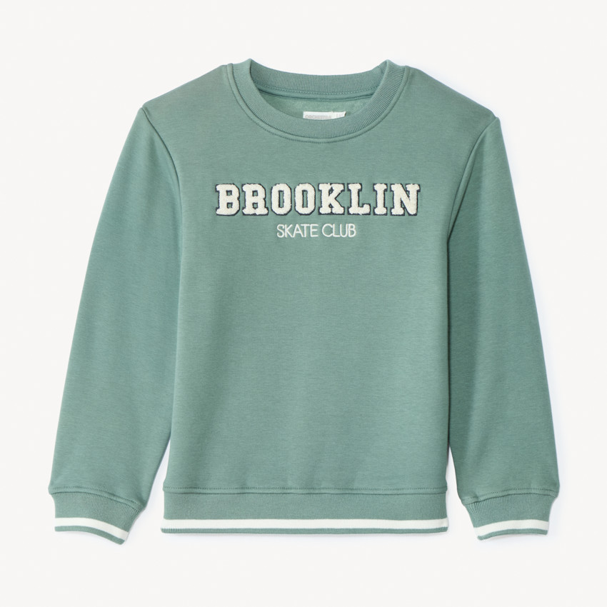 Sweatshirt van fleece met patchletters in lussen voor jongens 
