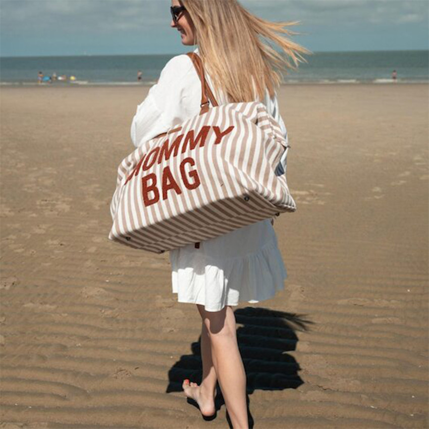 Sac à langer Mommy Bag Rayures Nude Terracotta 