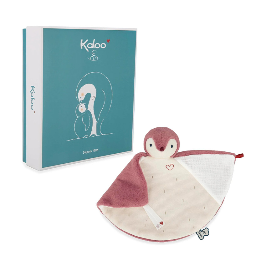 Doudou manchot rose 