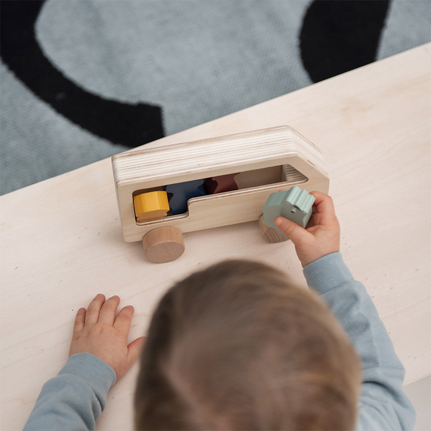 Dierenbus in hout - speelgoed 1ste leeftijd 