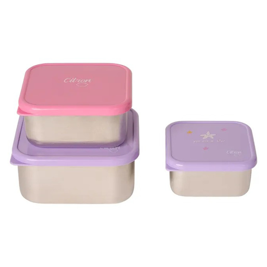 Lunchbox inox empilable 3PCS Mermaid 