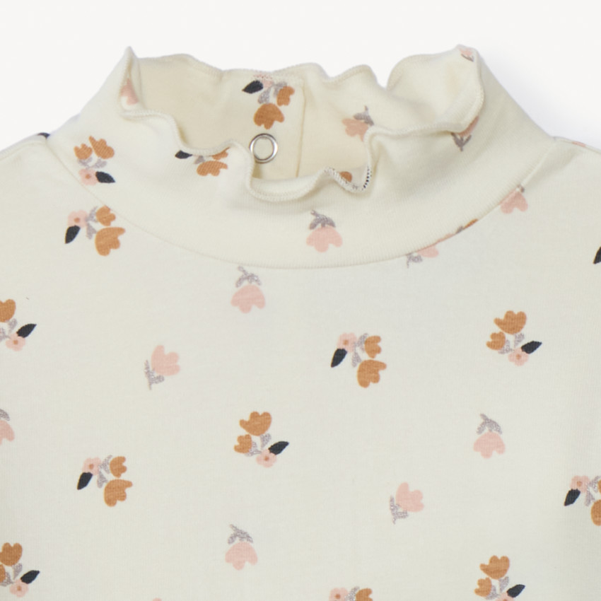 Sous-pull imprimé fleuri pour bébé fille 