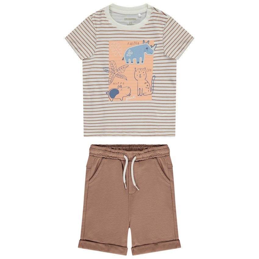 Ensemble 2 pièces avec t-shirt rayé pour bébé garçon 