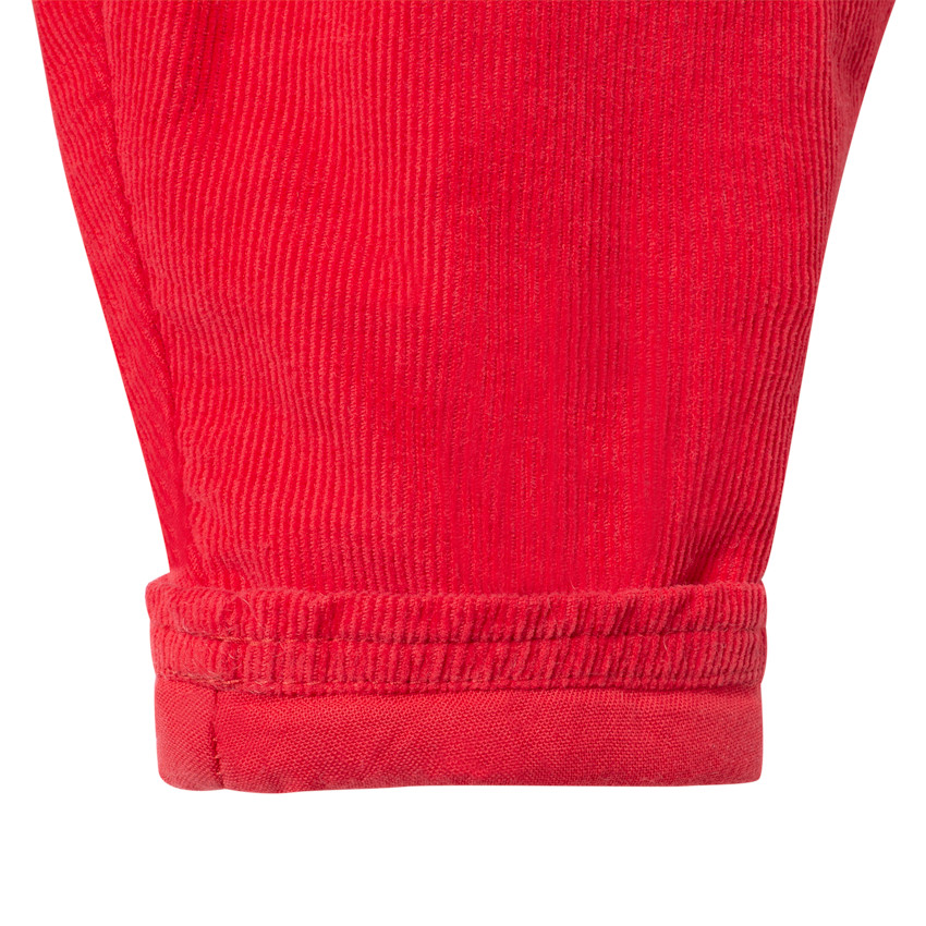 Velours broek met jersey voering en knoppen 