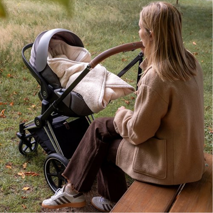 Engelennest autostoel - Biside Pady Teddy + Jersey - Ficelle - 0-12m  