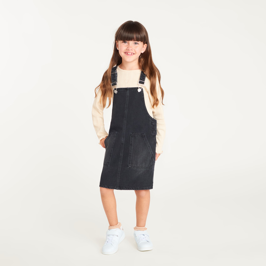 Robe salopette fille en jean 