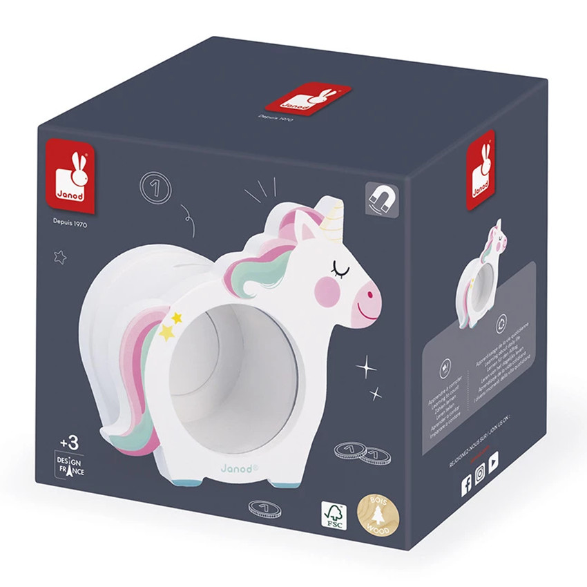 Tirelire en bois Licorne 