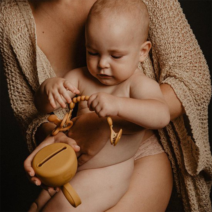 Boîte pour sucettes silicone Soft Grey 