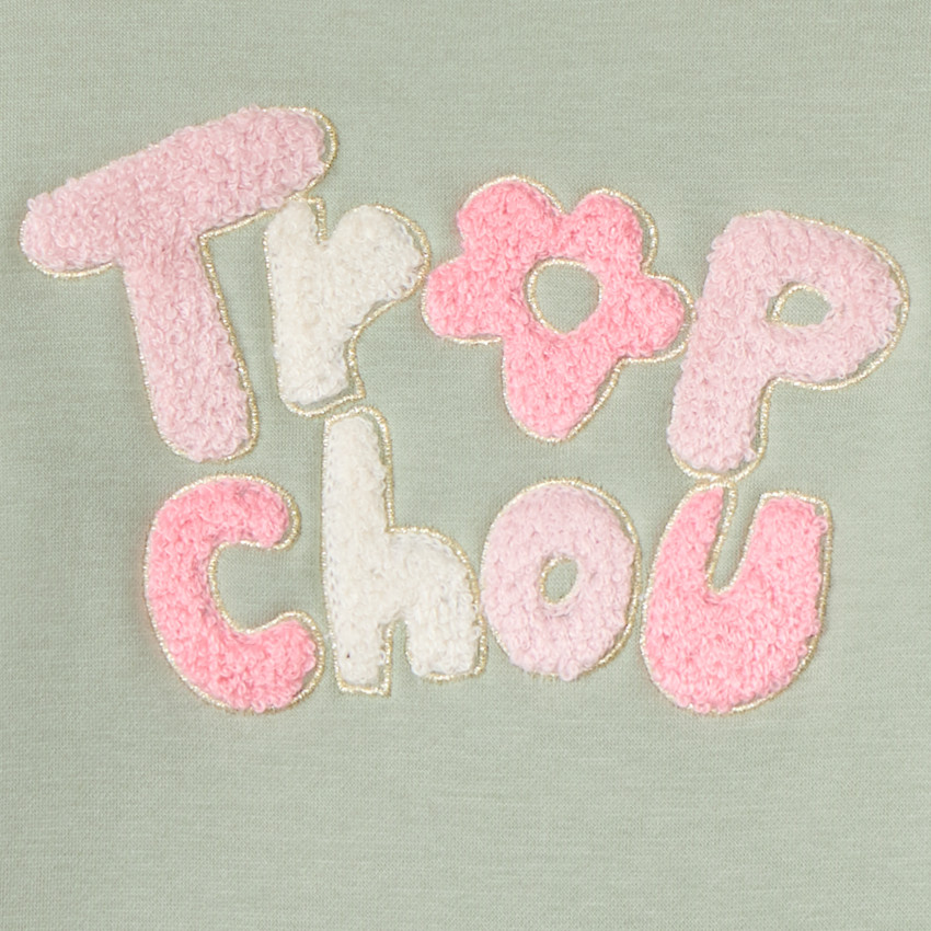 Sweatshirt van fleece met 3D lusjespatches voor babymeisje 