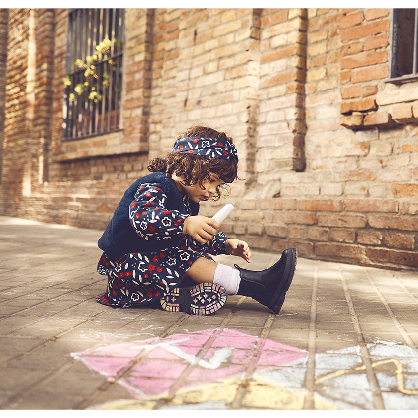 Jurk met lange mouwen met bloemenprint voor meisjes 