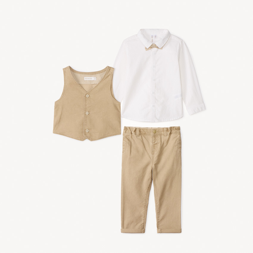 Ensemble 3 pièces avec nœud papillon pour bébé garçon 