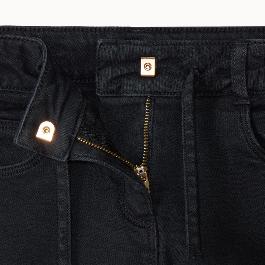 Jean large uni avec cordon pour fille 