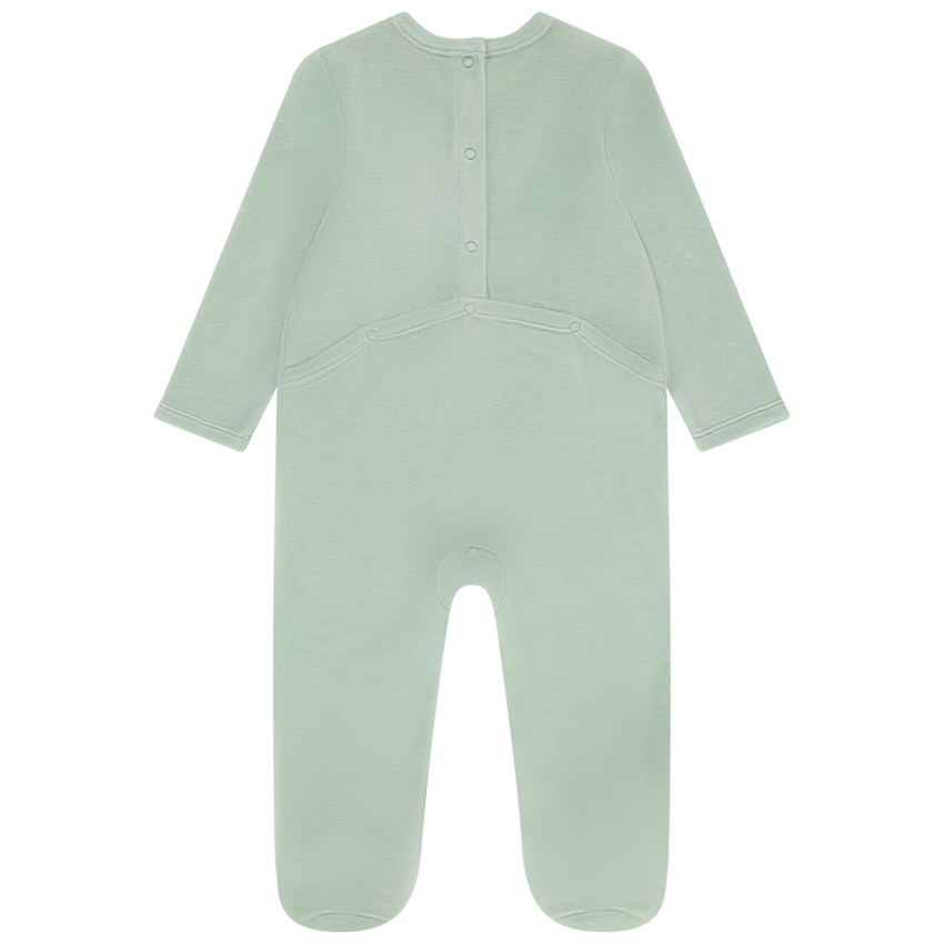 Dors-bien en velours pour bébé fille avec ouvertures différentes selon l'âge 