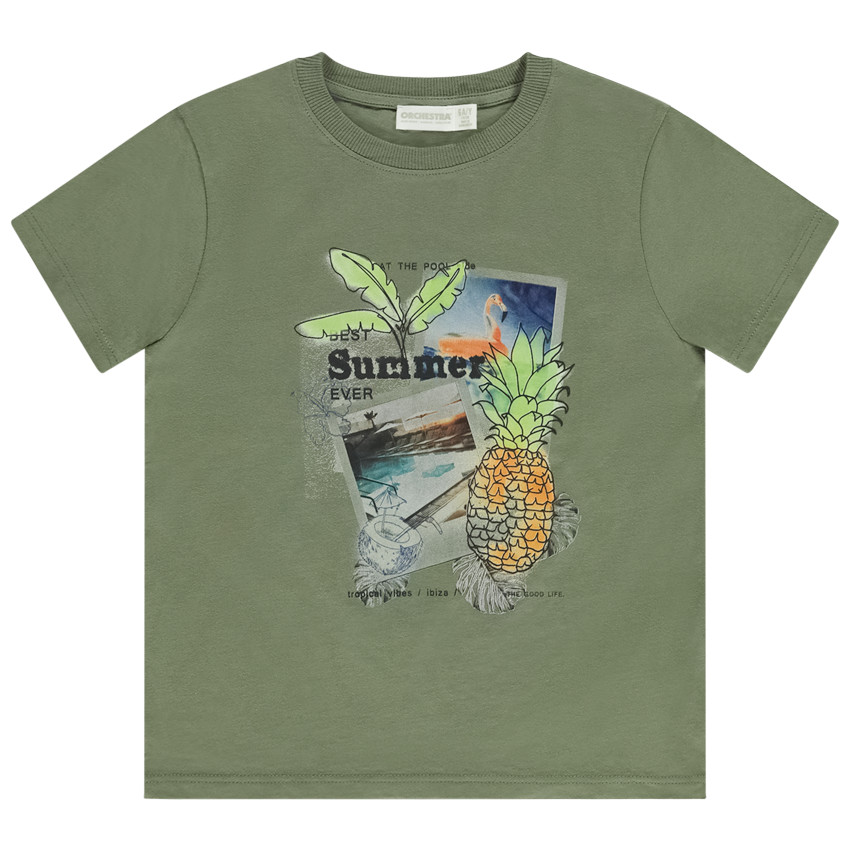 T-shirt manches courtes print fantaisie ananas pour garçon 