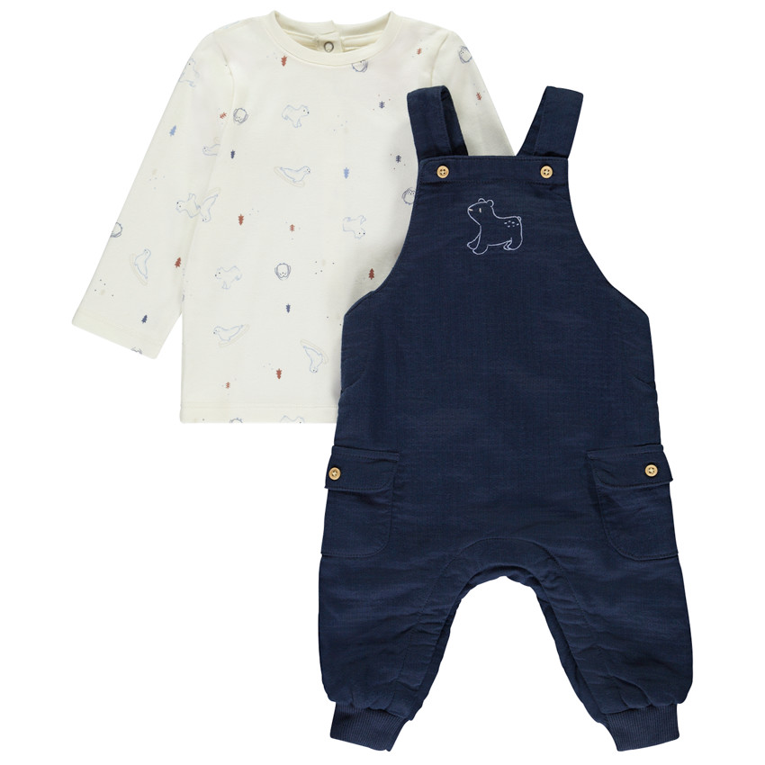 Ensemble salopette + t-shirt fantaisie pour bébé garçon 