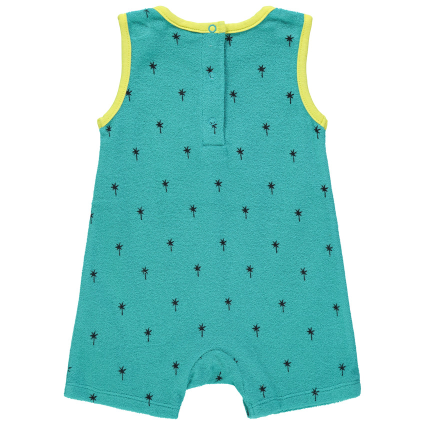 Combinaison courte en éponge imprimée palmiers 