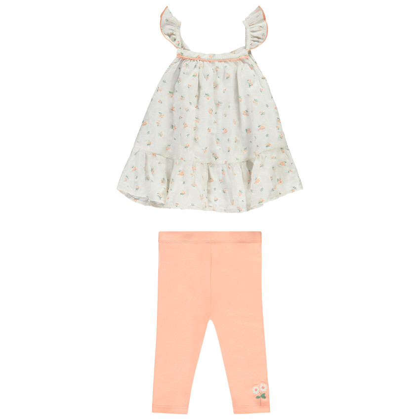 Ensemble tunique + caleçon long fantaisie pour bébé fille 