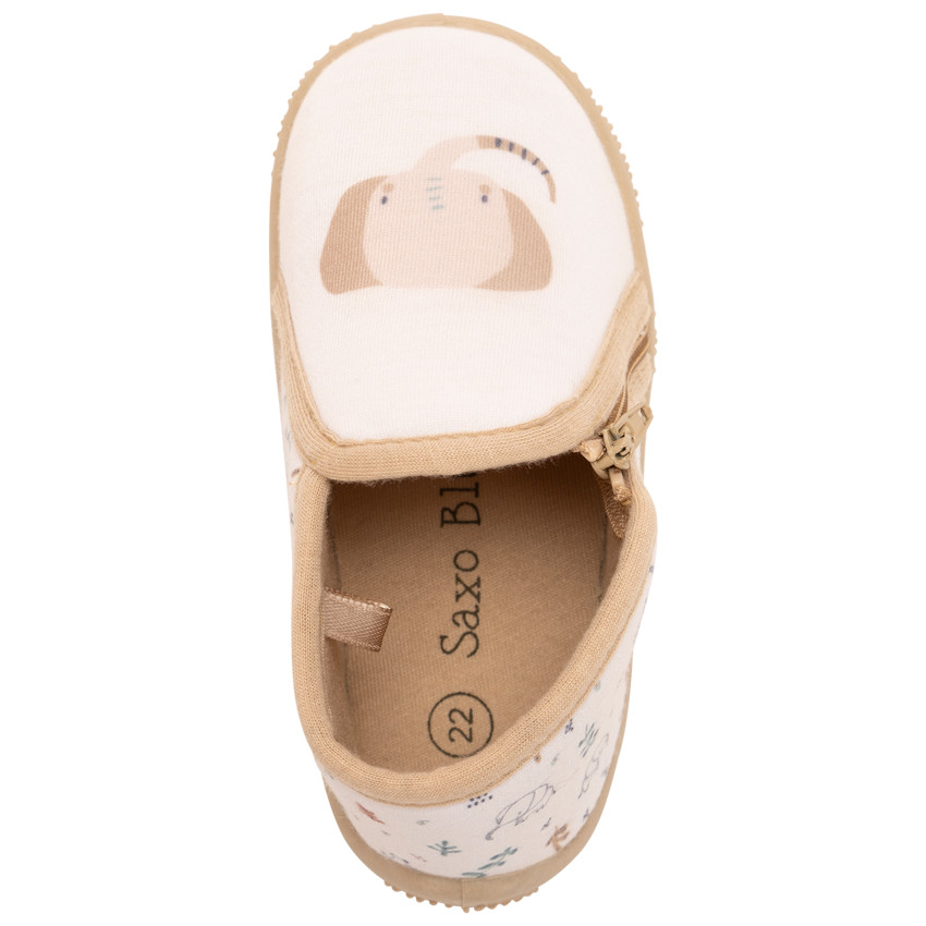 Laarsjes met rits en olifantenprint voor baby jongen 