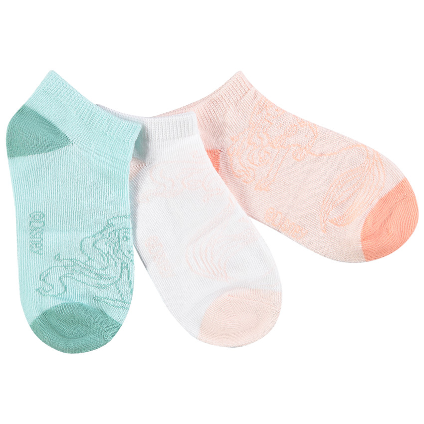 Lot de 3 paires de chaussettes courtes Ariel Disney pour fille 