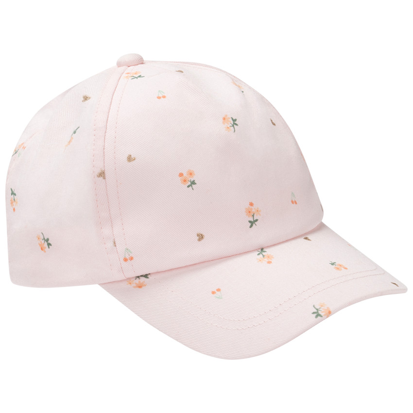 Casquette imprimé fleurs/cœurs pour bébé fille 