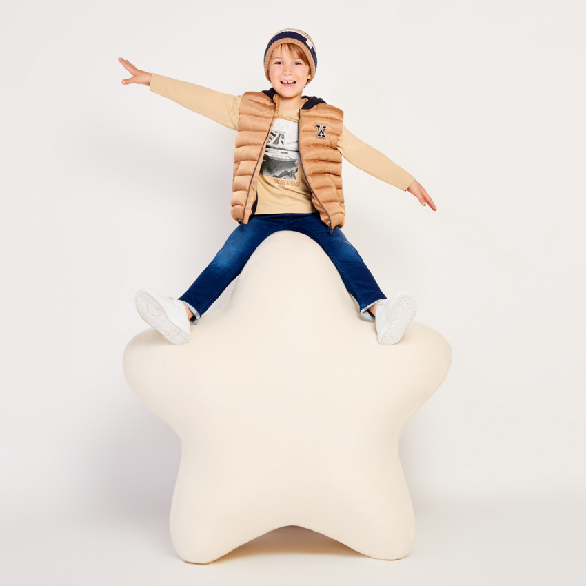 Doudoune sans manches matelassée à capuche pour garçon 