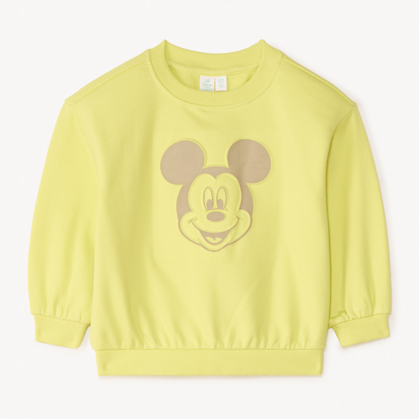 Sweatshirt van geborsteld katoen met reliëfprint van Mickey Disney voor jongensbaby's 