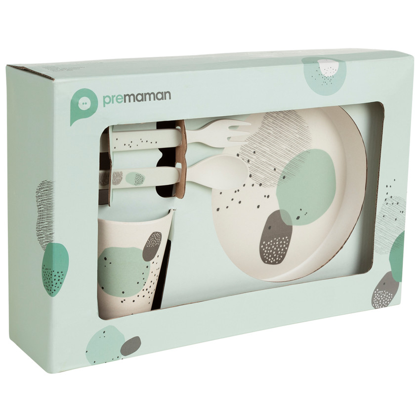 Set repas Sweetgraphic en bambou 5 pièces - Vert 