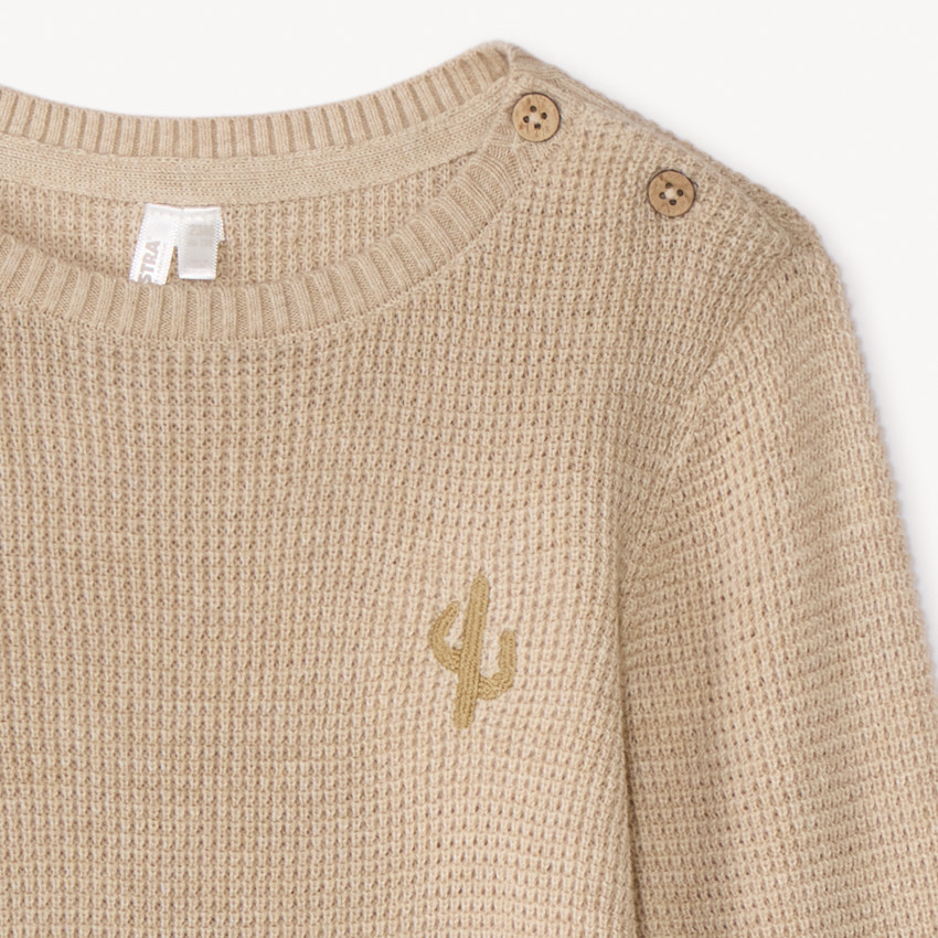 Trui met geborduurde cactus voor babyjongen 