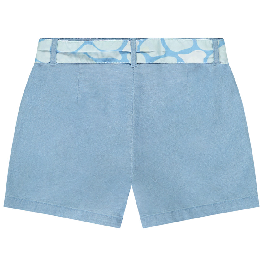 Short van stof met knoopceintuur voor meisjes 