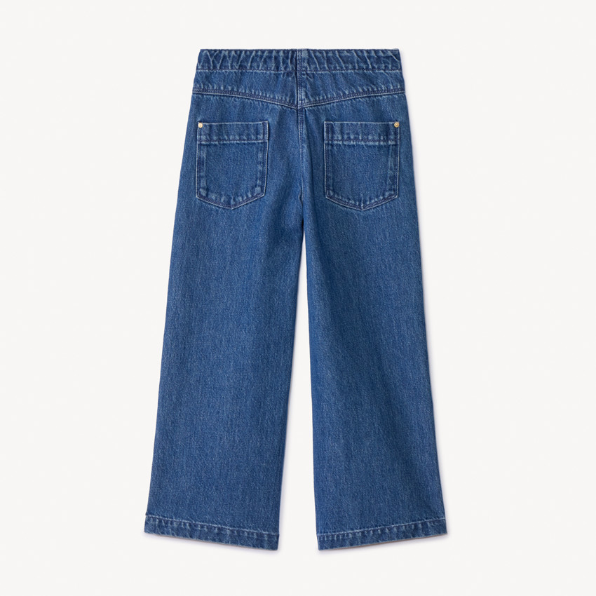 Brede denimjeans met opgestikte zakken voor meisjes 