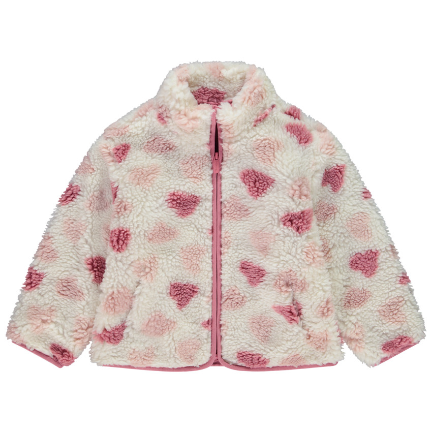Veste en sherpa imprimé cœurs pour fille 