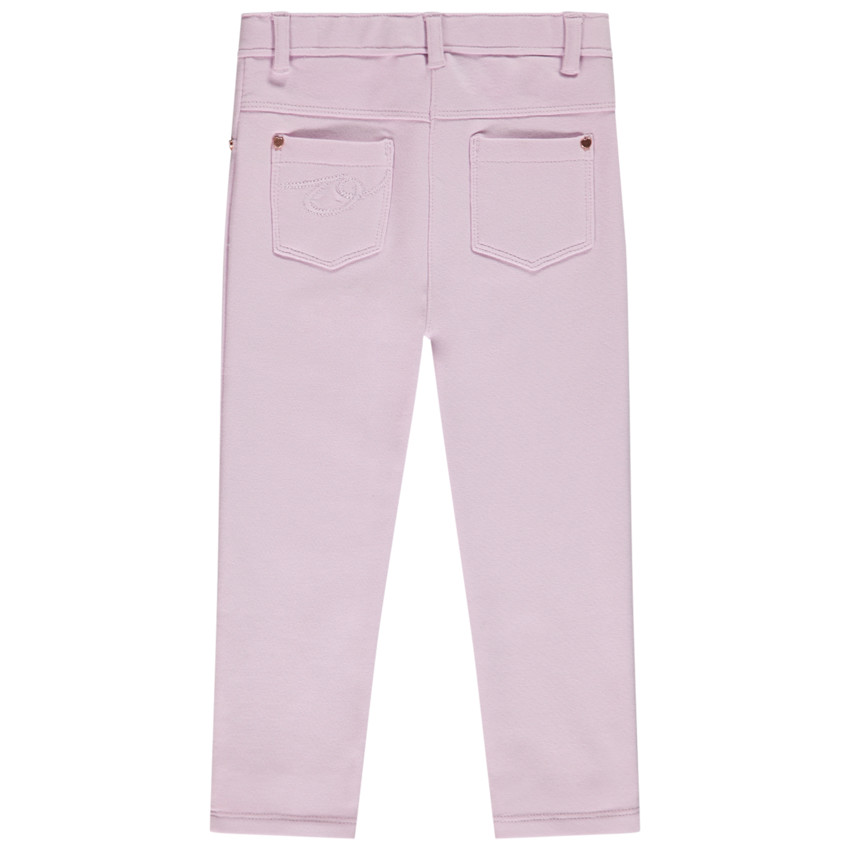 Jegging uni à bouton gravé 