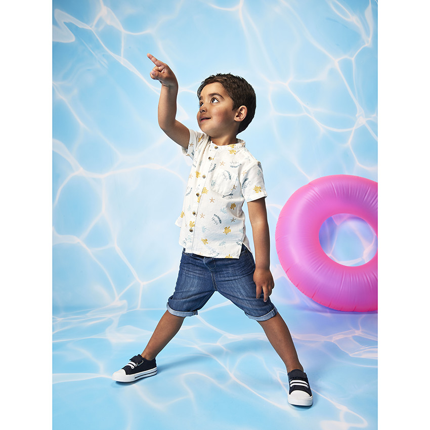 Chemise manches courtes imprimé fantaisie pour bébé garçon 