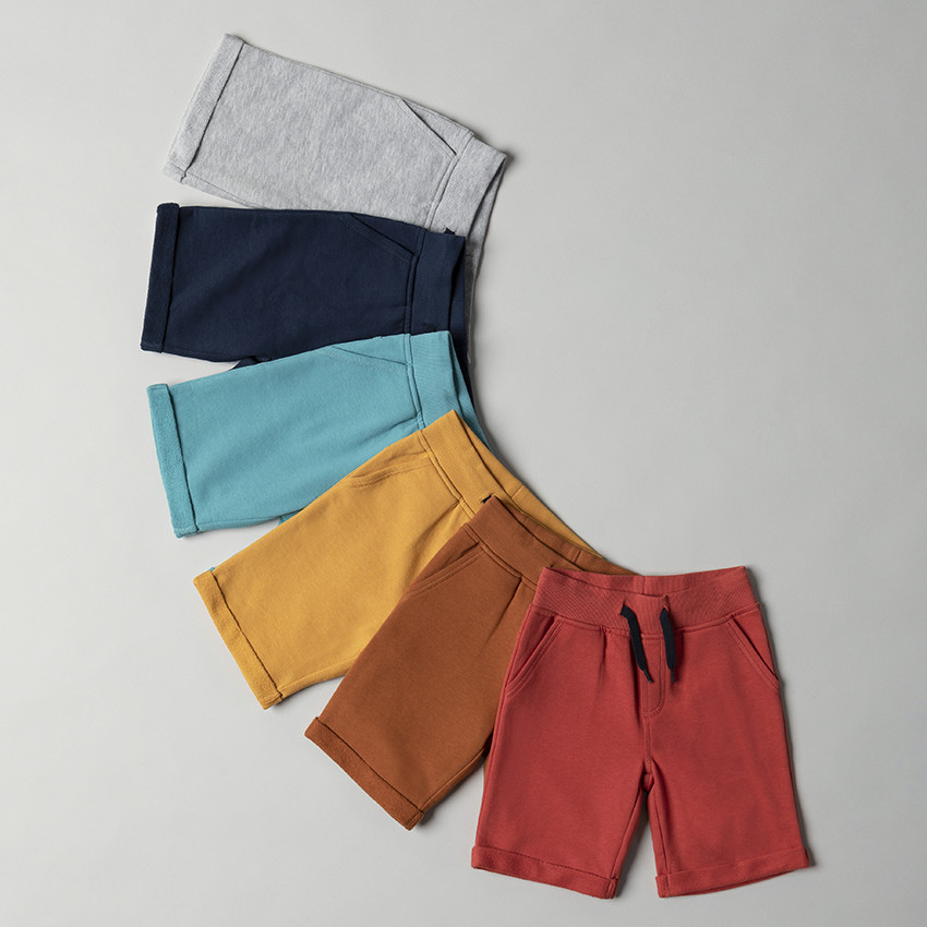 Bermuda en molleton uni à taille élastiquée pour garçon 