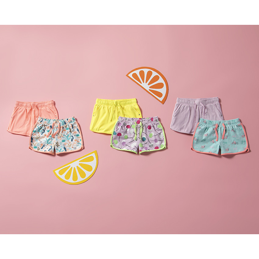 Short en jersey print flamant rose en foil pour enfant fille 