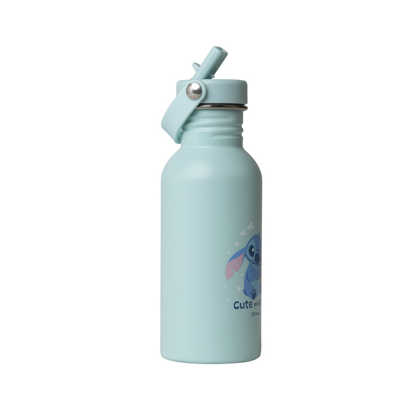 Gourde en inox avec paille 500ml Stitch Disney bleu 