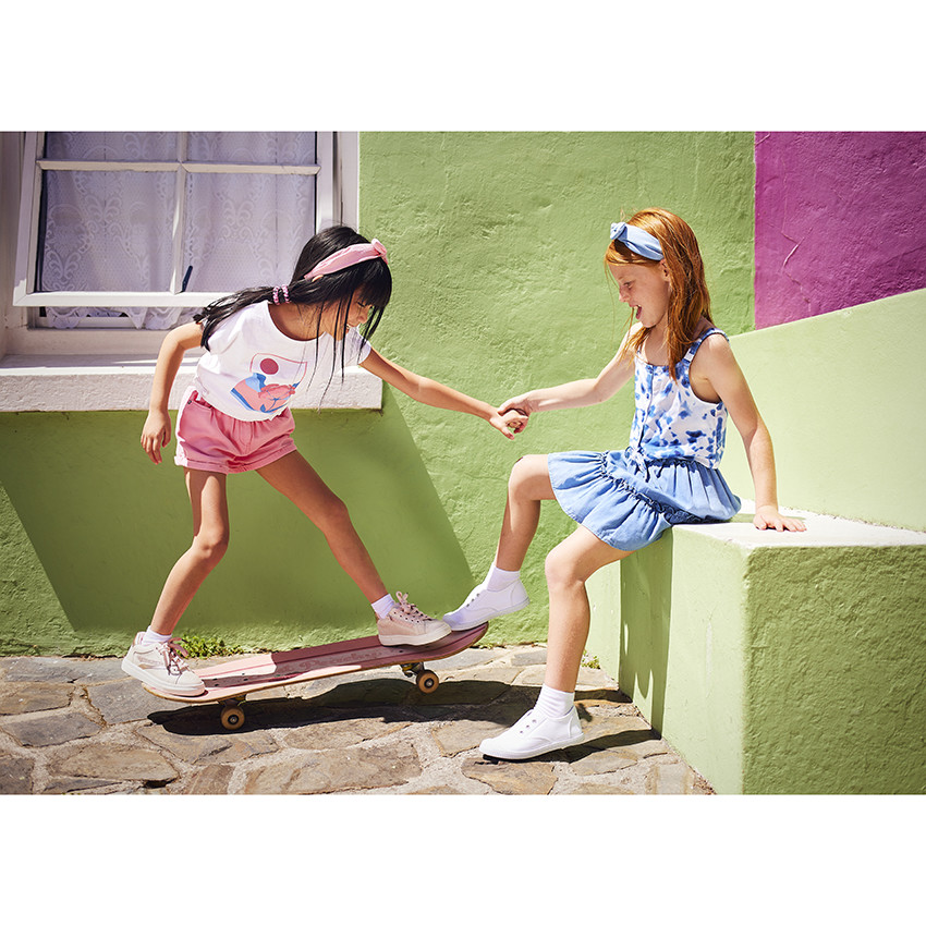 T-shirt manches courtes oversize forme boîte pour fille 