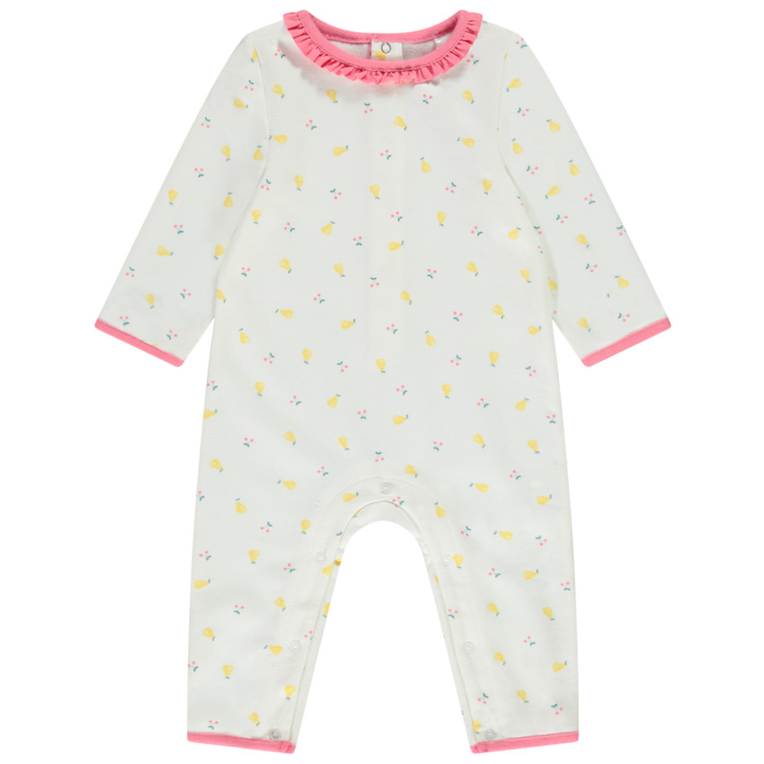 Combinaison longue imprimé poires/cerises pour bébé fille 