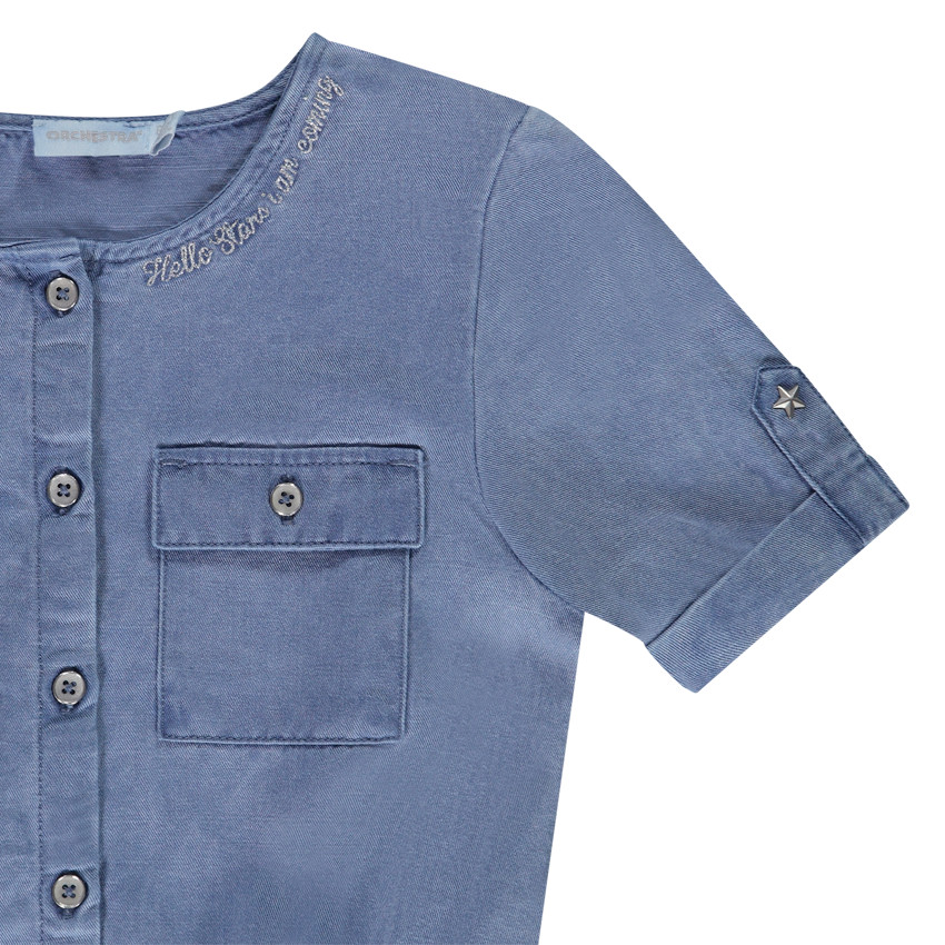 Combishort en viscose avec broderie pour fille 