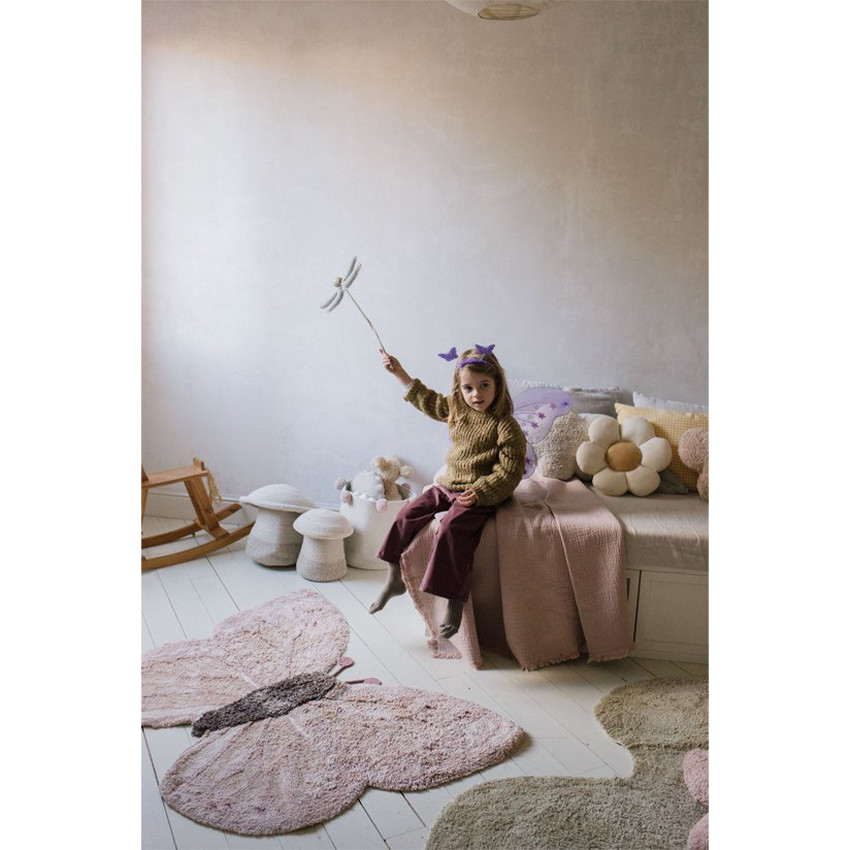 Tapis coton lavable 90x120cm Animal Baby Butterfly 