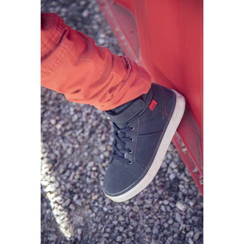 Bottillons bleus à lacets et scratch pour enfant garçon 