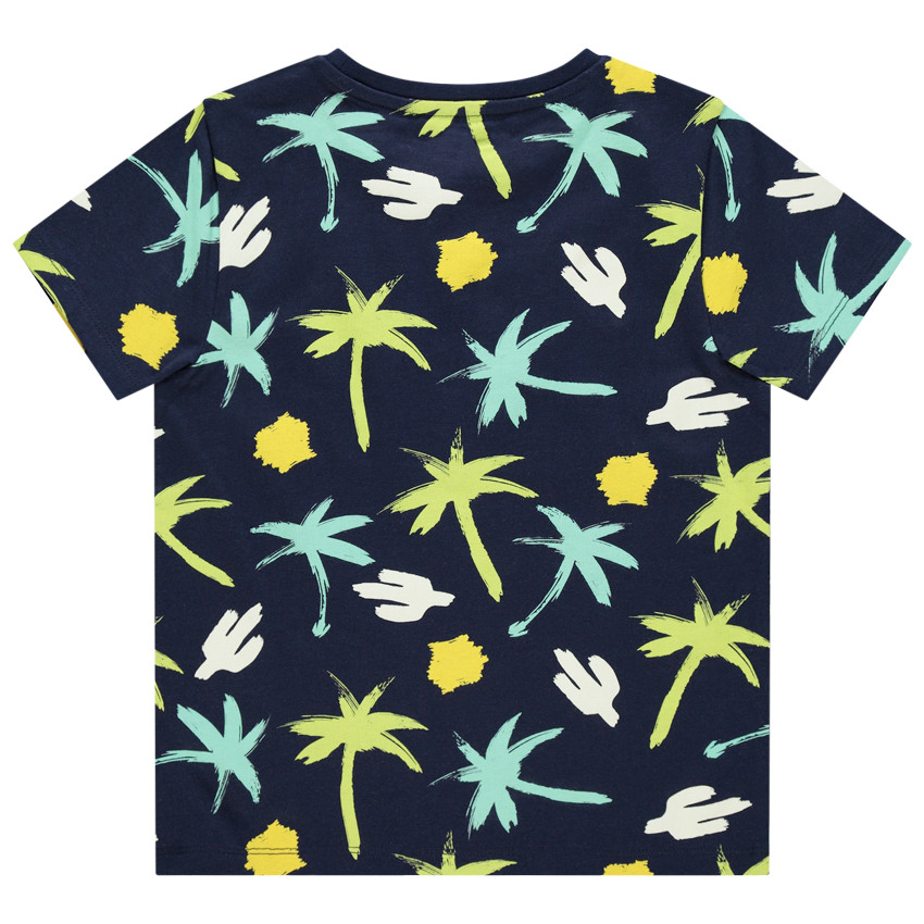 Kinder-T-shirt met korte mouwen van biokatoen voor jongens met palmboomprint 