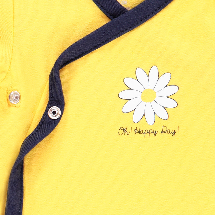 Lot de 7 bodies manches courtes en coton motif marguerites 