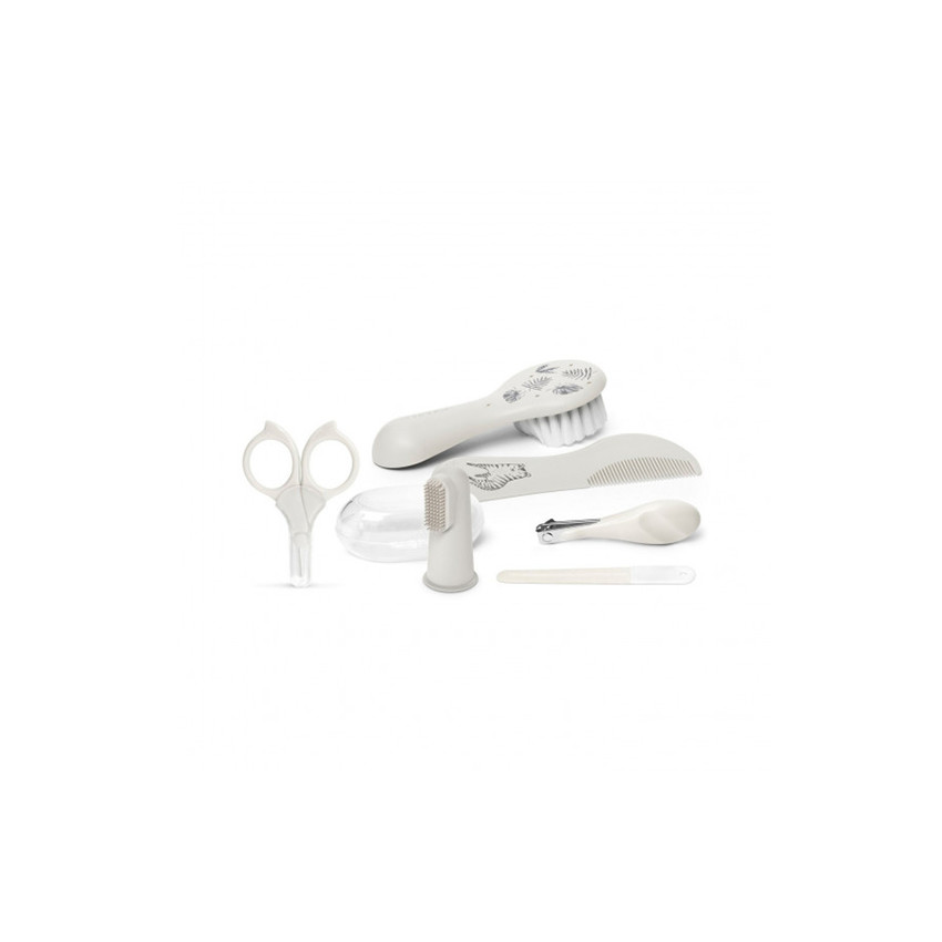 Trousse de toilette complète 6 pièces beige 