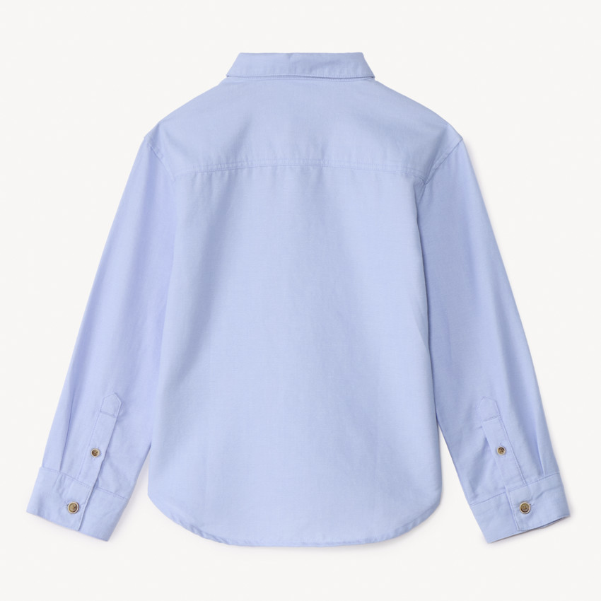 Chemise manches longues uni bleu ciel pour garçon  