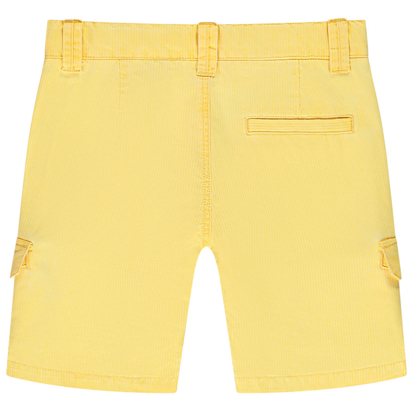 Bermuda court en toile armurée avec poches à rabat pour garçon 