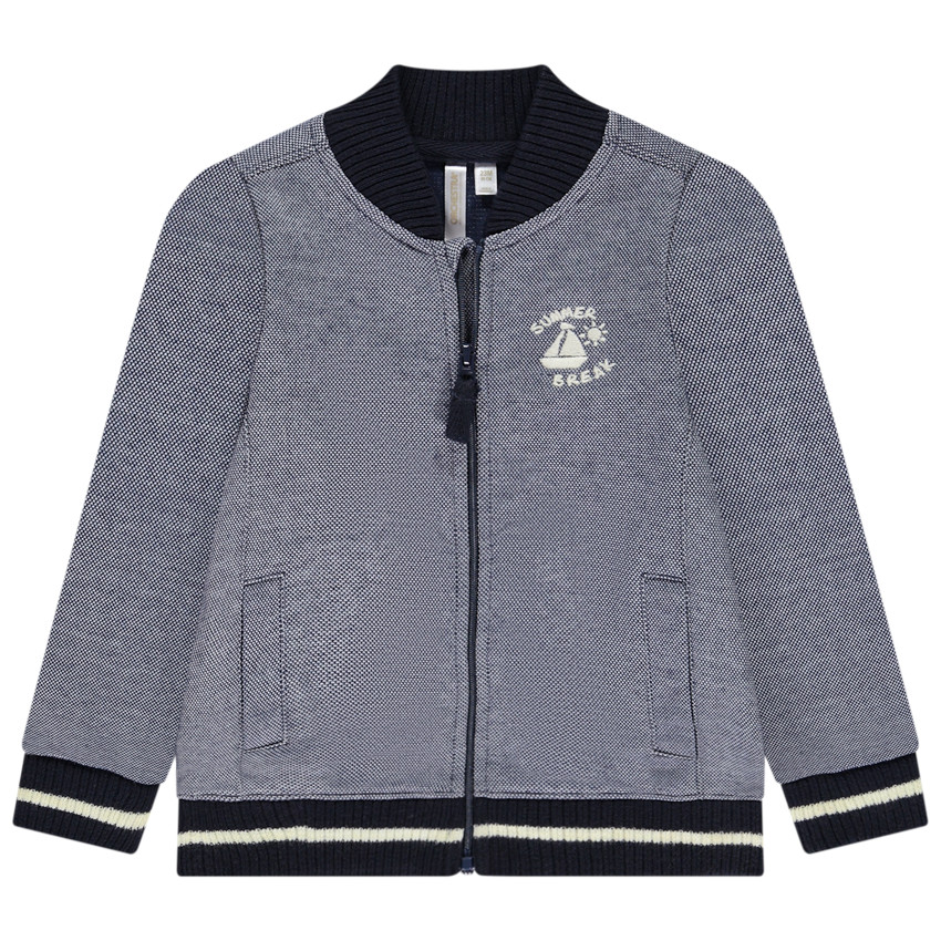 Vest in gaas met Teddy-kraag en borduursel voor baby jongen 